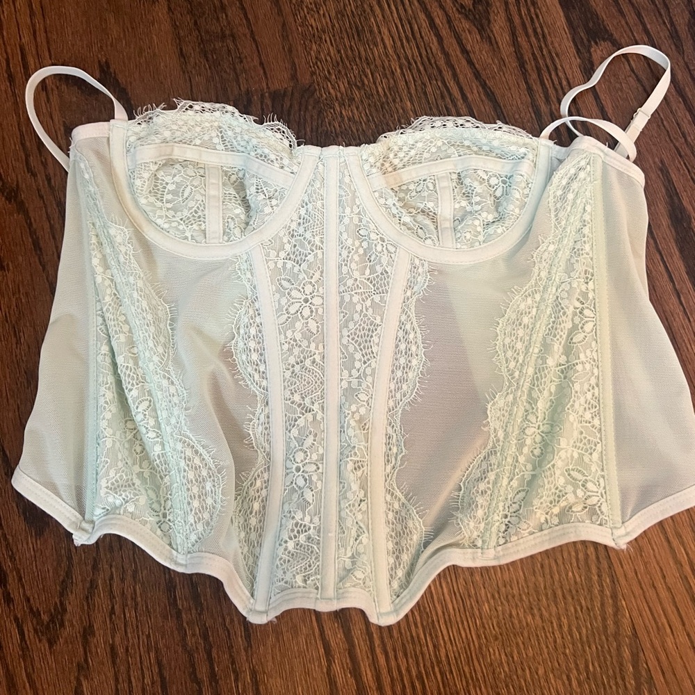 Urban outfitters out from under corset top in light mint green